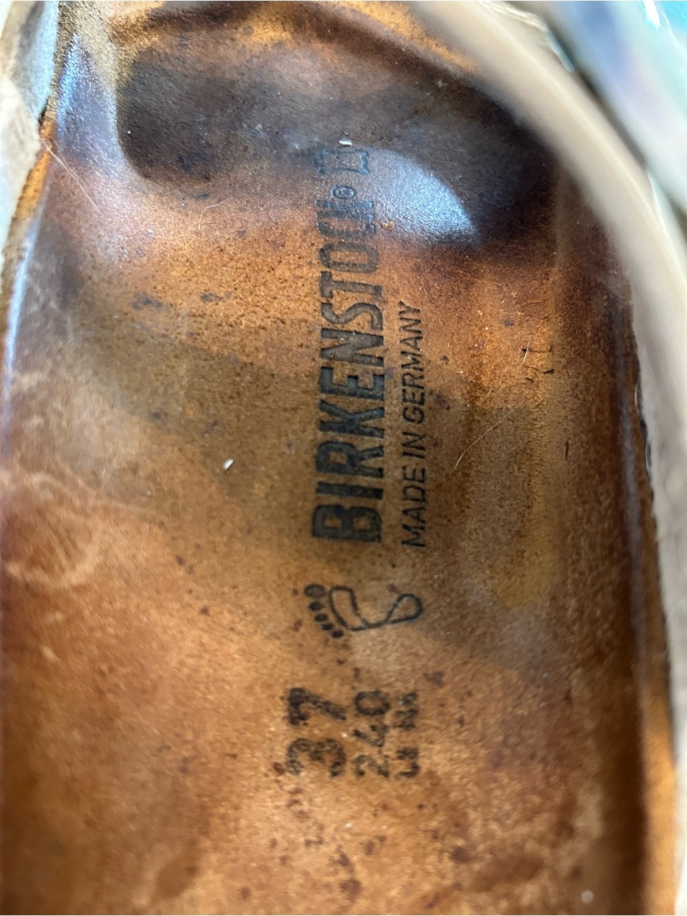 Birkenstock Arizona Two-Strap Sandals in Light Beige Croc-Embossed - Picture 9 of 9